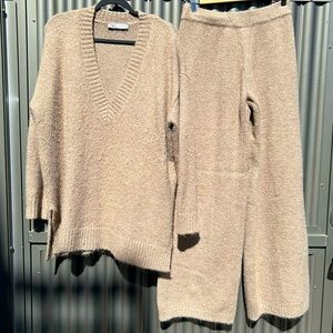 Zara WIDE LEG KNIT PANTS